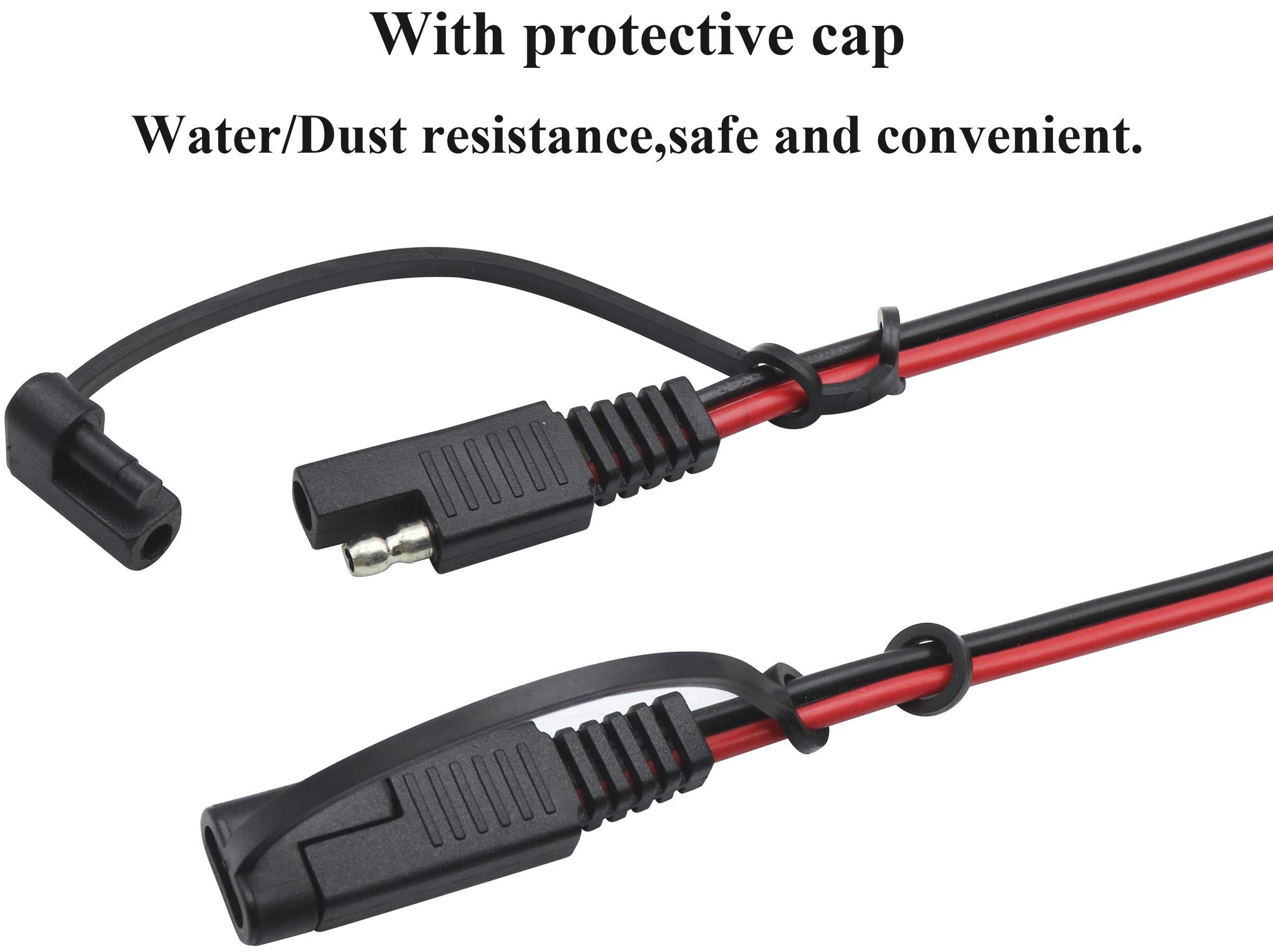Encendedor de cigarrillos para SAE Cable,16AWG 12V SAE para encendedor cigarrillos Enchufe hembra Liberación rápida Desconecte el conector Enchufe Adaptador Cable carga extensión(2.4m/7.8ft-F)