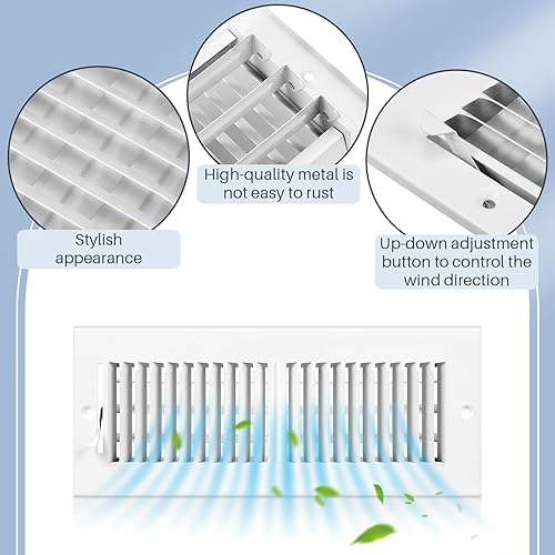 Miniatura 6 de Zonon 16 piezas de 12 x 4 pulgadas, cubierta de ventilación de techo para rejilla de ventilación de conducto de parrilla, difusor de suministro de