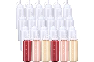 24 Pack Squeeze Bottles Bulk - 16 oz Multipurpose Condiment Plastic Leakproof...