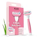 Plush 5 Sweden Steel Blade Body Razor for Woman | Reusable Body Razor with Aloe Vera Lubricating Strip | Pivoting Head | Irritation-Free, Easy & Safe, No Bumps | Ideal for All Skin Types gallery image