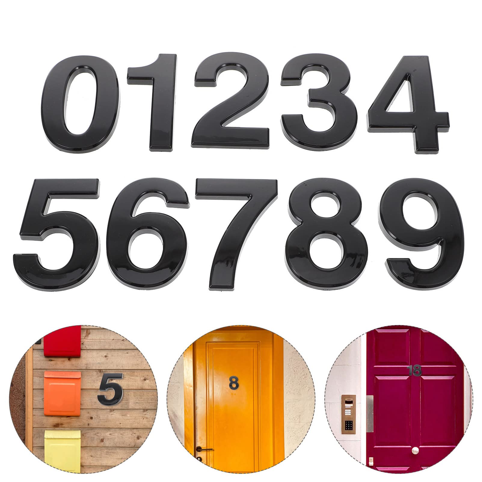 OSALADI 20pièces Autocollants Adhésifs Numéros De Porte Abs Chiffres Pour Boîte Aux Lettres Et Et Facile à Installer