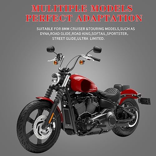 Miniatura 4 de LDJXDADI Espejos Sportster negros para Road King Street Electra Glide Dyna Softail Road Glide Retrovisor de motocicleta 1982-2019 2020 2021 2022 2023