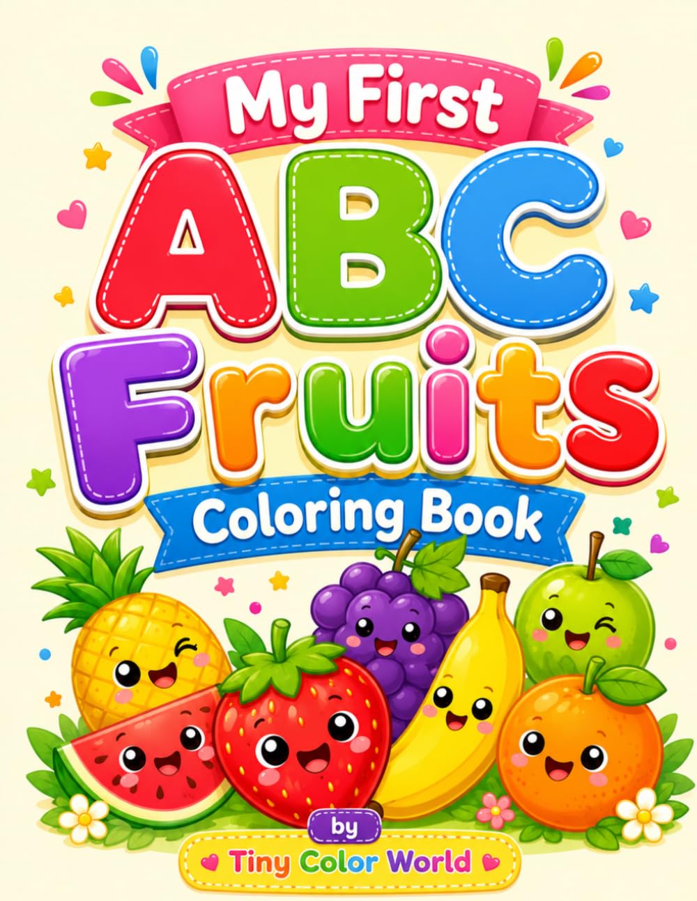 My First ABC Fruits Coloring Book: Cute Alphabet Fruit Coloring Pages for Kids Ages 3–6
