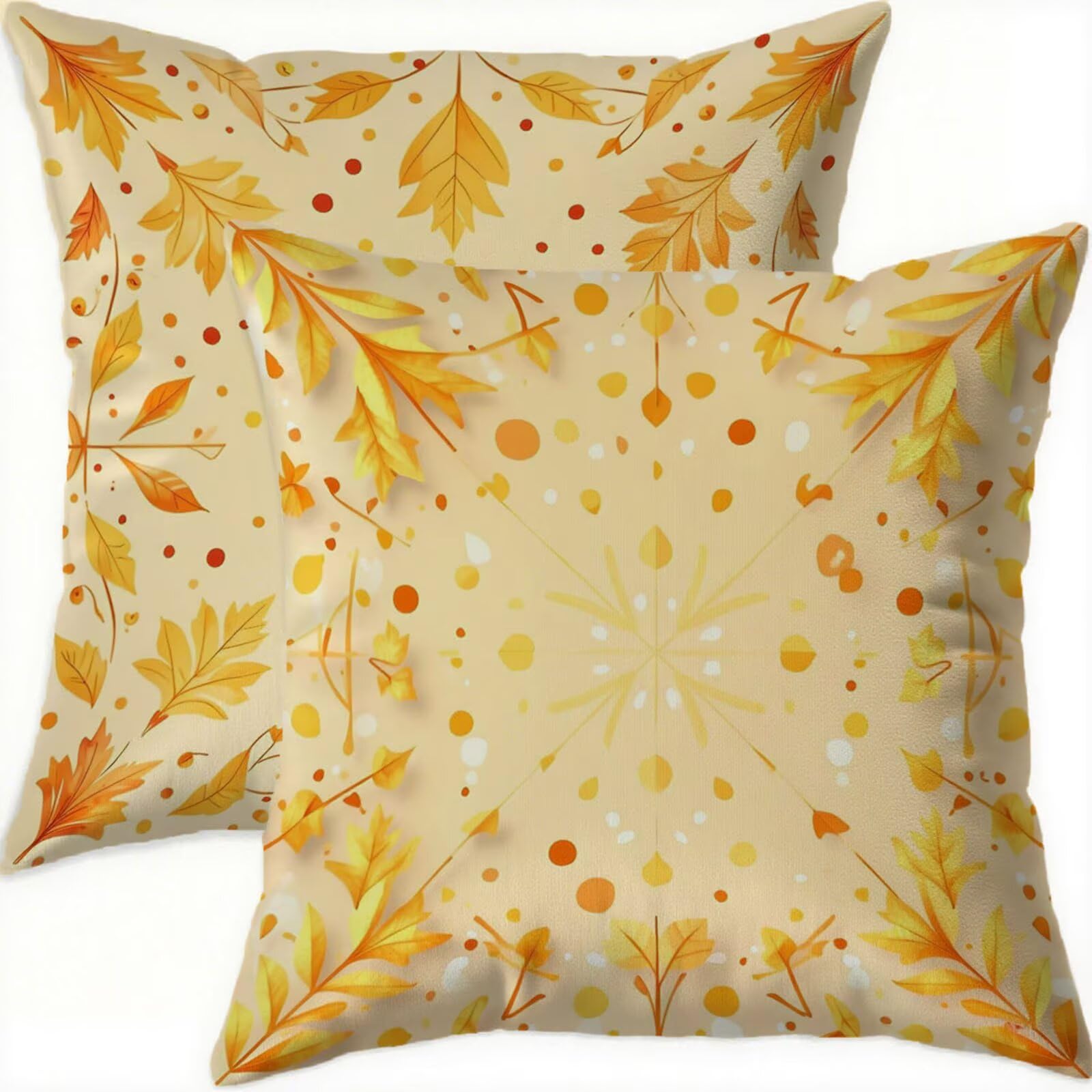 Taie oreiller double face en velours jaune de qualité supérieure 60x60cm