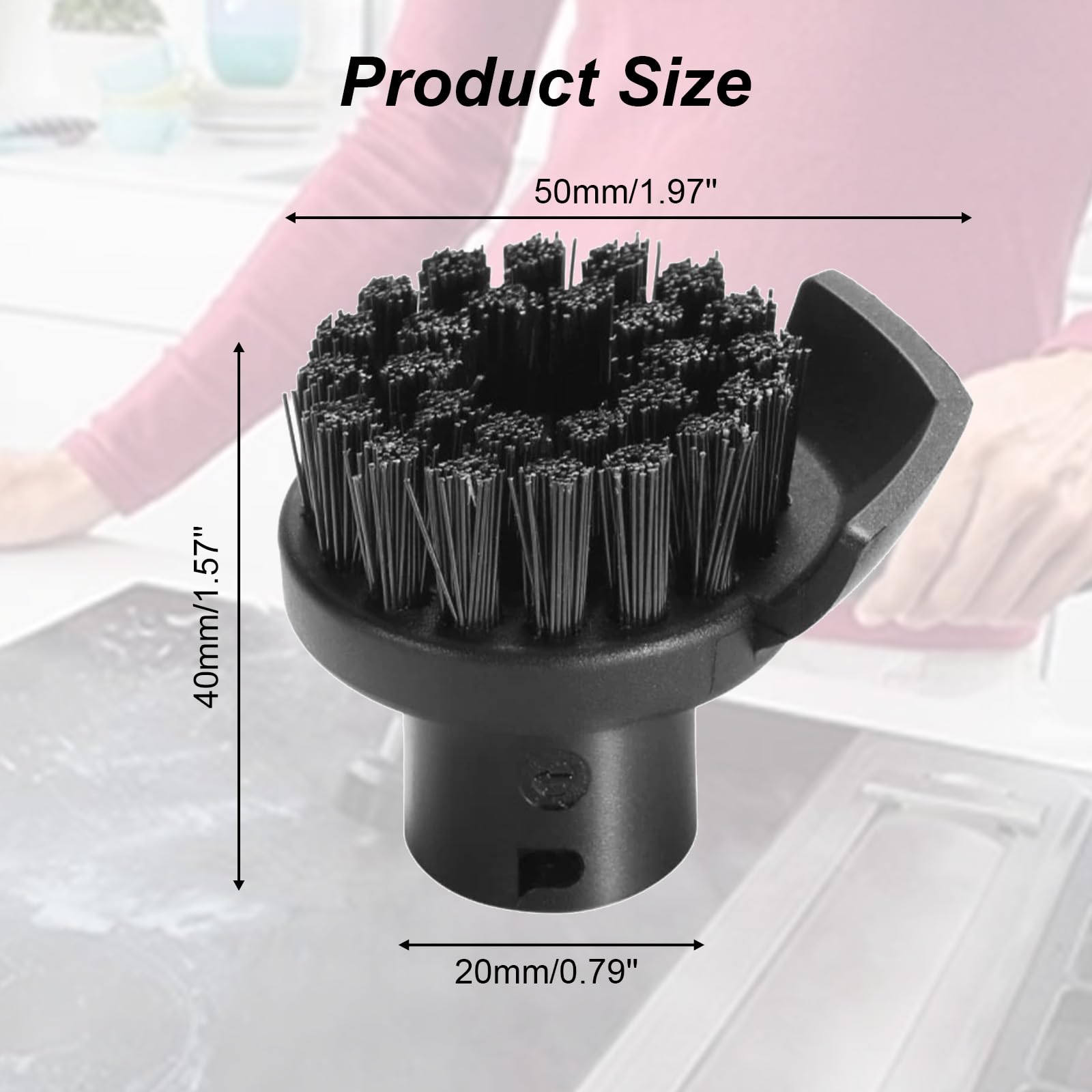 SaferCCTV Nylon Brush Head Replacement Compatible with Karcher SC1/SC2/SC3/SC4/SC5/SC7/CTK10 Steam Cleaners - Tough Stain Removal