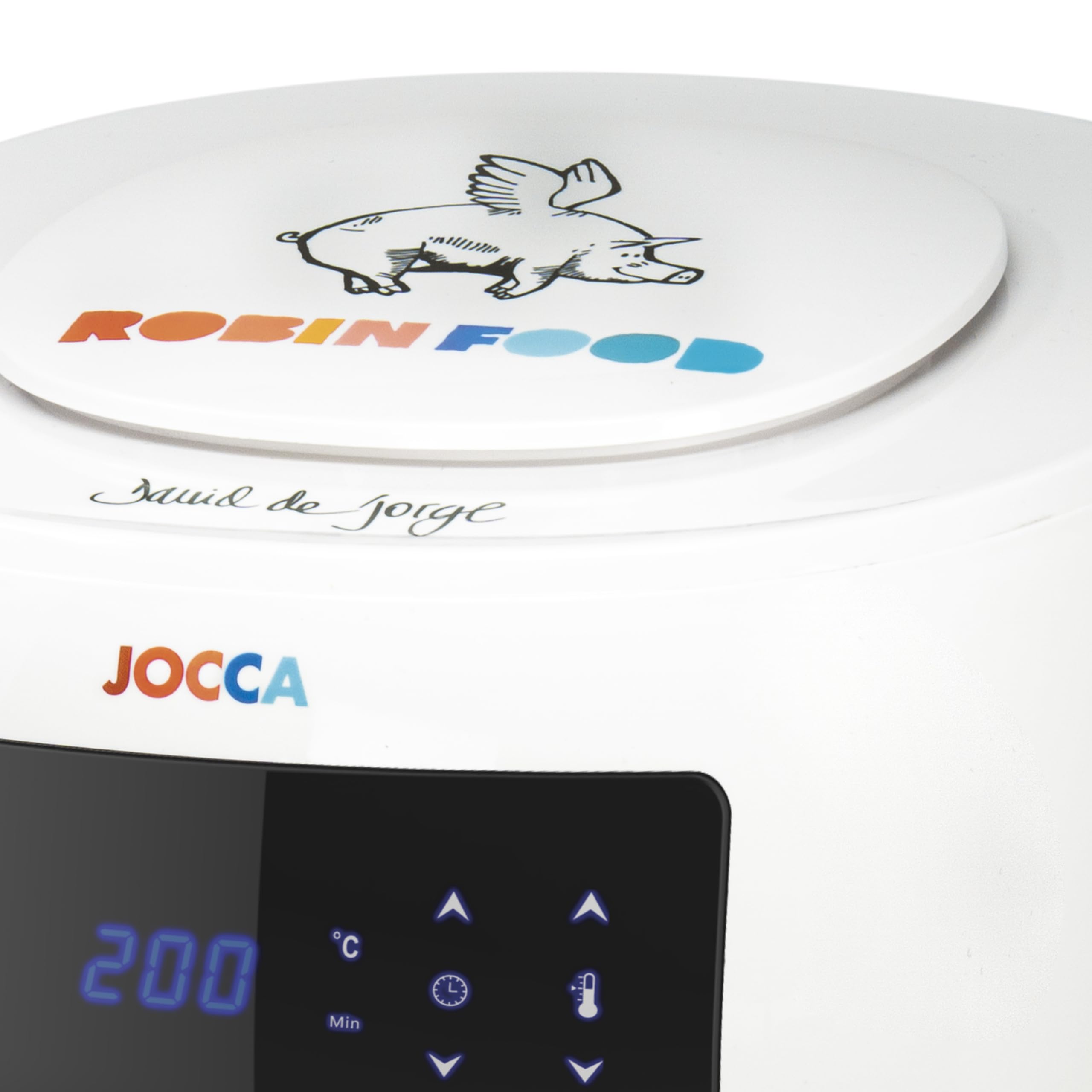 JOCCA - Freidora de Aire Caliente 7,4L con Ventana| Freidora sin Aceite Gran Capacidad| Air Fryer 7,4 Litros| Temporizador| Temperatura Ajustable| Edición Limitada (Blanca)
