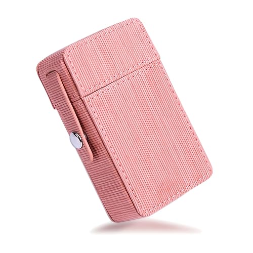 Miniatura 15 de Boshiho Caja de cigarrillos de cuero PU con encendedor titular bolsa de tabaco el mejor regalo para hombres mujeres (negro) Patrón de piedra