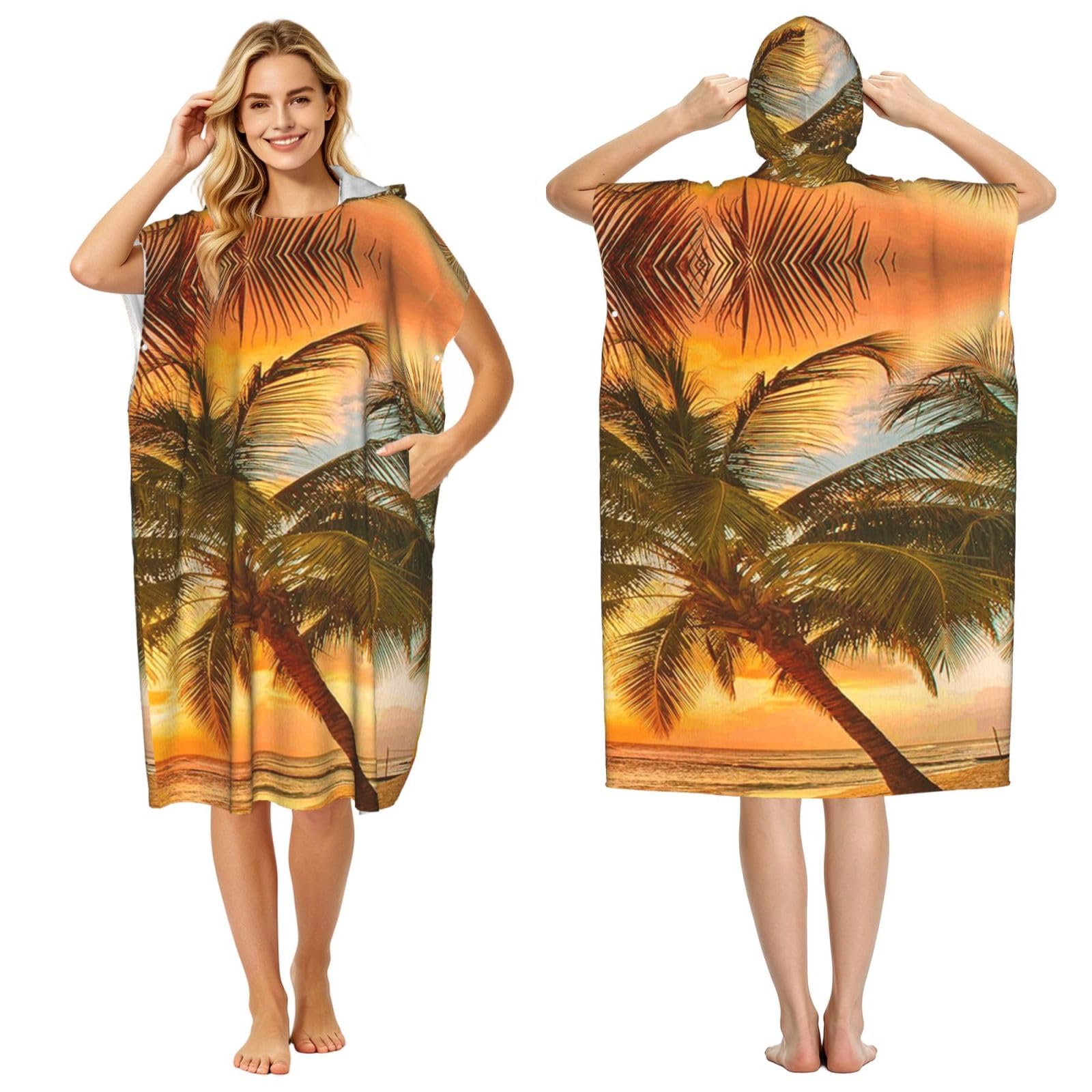 Peignoir à capuche compact anti-sensation de froid pour piscine et surf