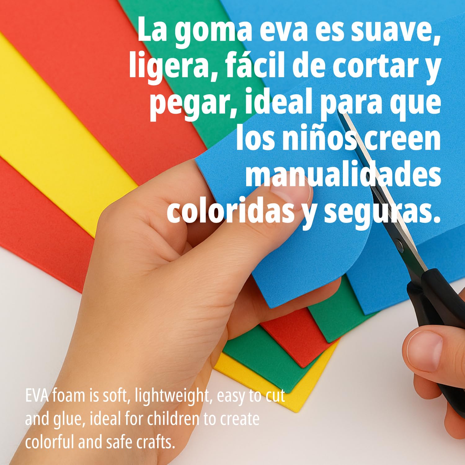 OFITURIA Pack 100 Hojas de Goma Eva, Tamaño 20x30cm, 10 Colores Básicos Surtidos Ideales para Proyectos Creativos, Manualidades, Uso Escolar o Profesional, Foamy EVA (Surtido Clásicos)