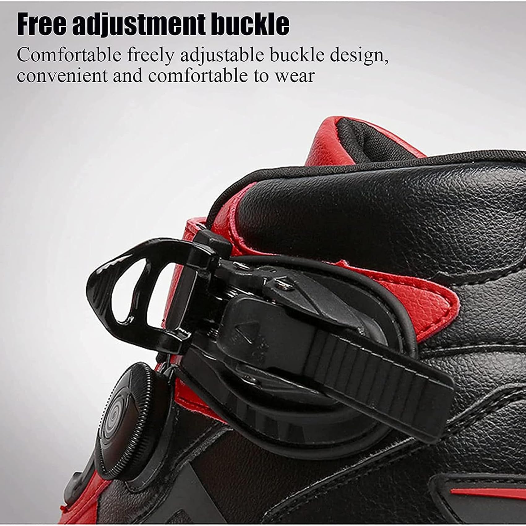 Scarpe da Moto da Uomo Stivaletti Corti da Motocross Neri in Pelle Impermeabile, Scarpe da Fuoristrada da Moto Stivali Sportivi da Corsa