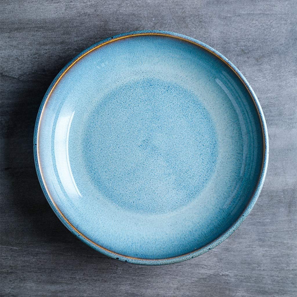 Home Dish Ceramic Plate Deep Plate Creative Plate Oven Enamel Western Plate 9 Inch Tableware Salad Plate Soup Plate (Size: 9 Inch)