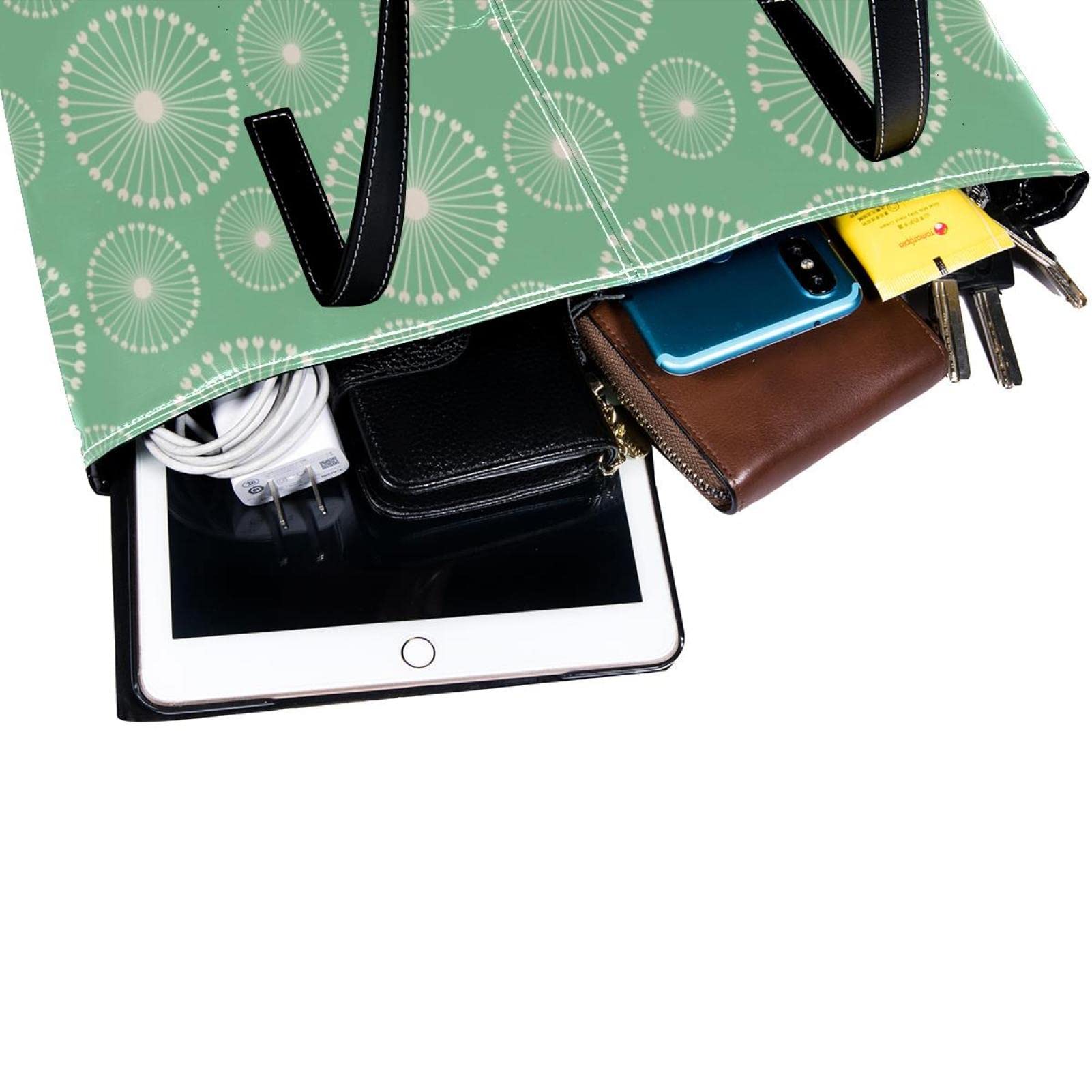 Bolso de hombro ligero casual para la escuela, bolso de mano para profesores, bolso de mano con diseño geométrico de diente de león, Varios colores