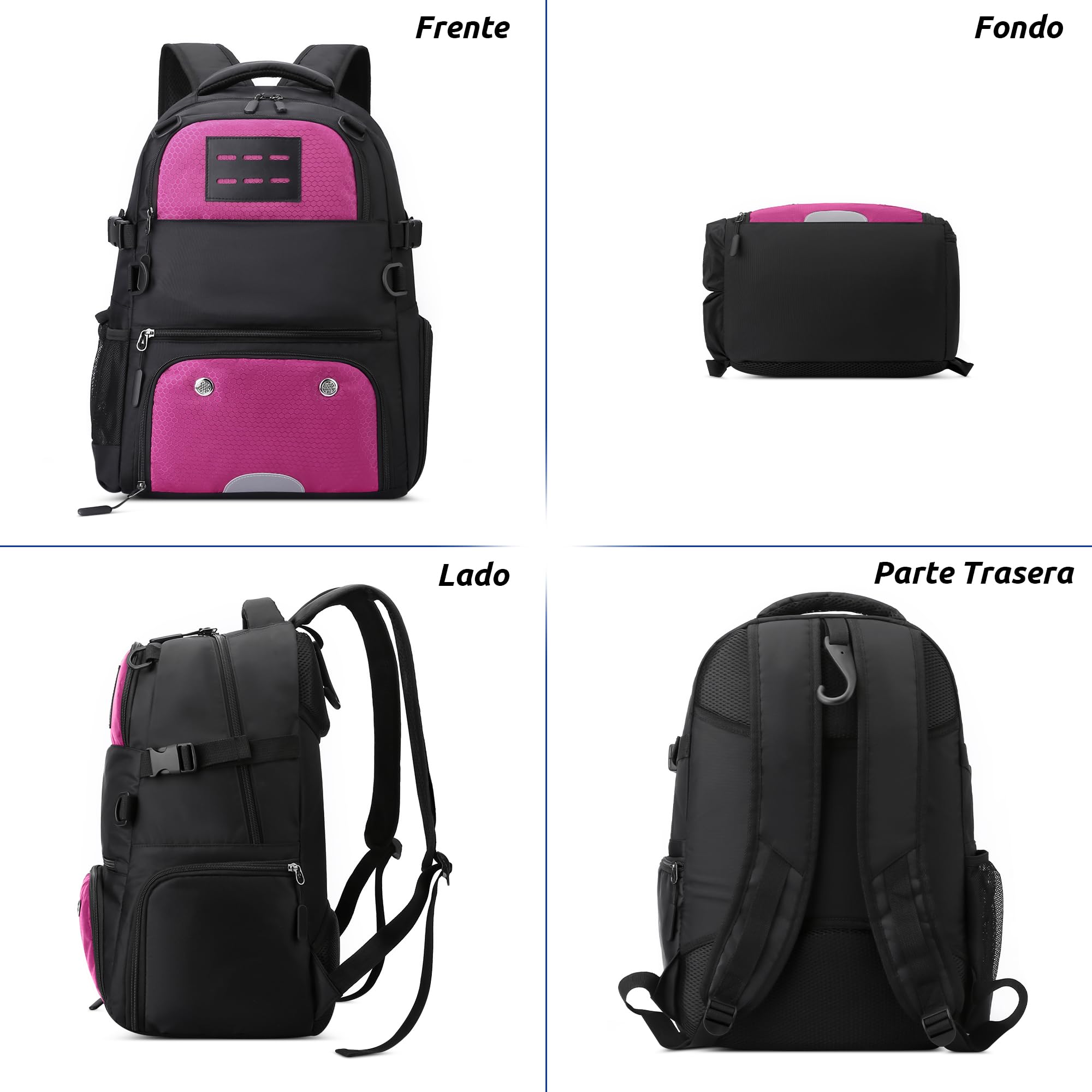 VARLIVOO Mochila de Baloncesto para Hombre Gran Mochila de Fútbol con Portaballón y Compartimento para Zapatos Bolsa de Baloncesto Mochila Gimnasio Bolsa Deportiva para Voleibol Escuela Viaje Rojo