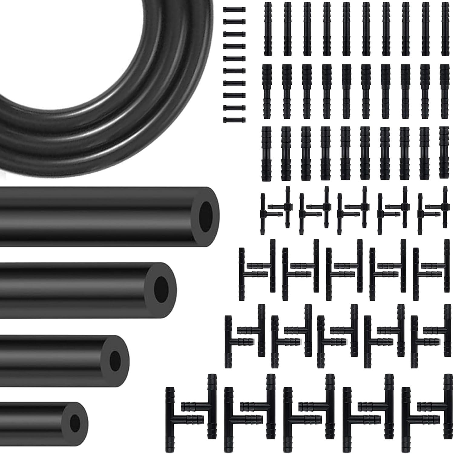 YIENFBEV 84-Pc Silicone Vacuum Hose Kit: 6.6FT Hoses (1/8"-1/4") + 80 Connectors for Automotive Engine Repair