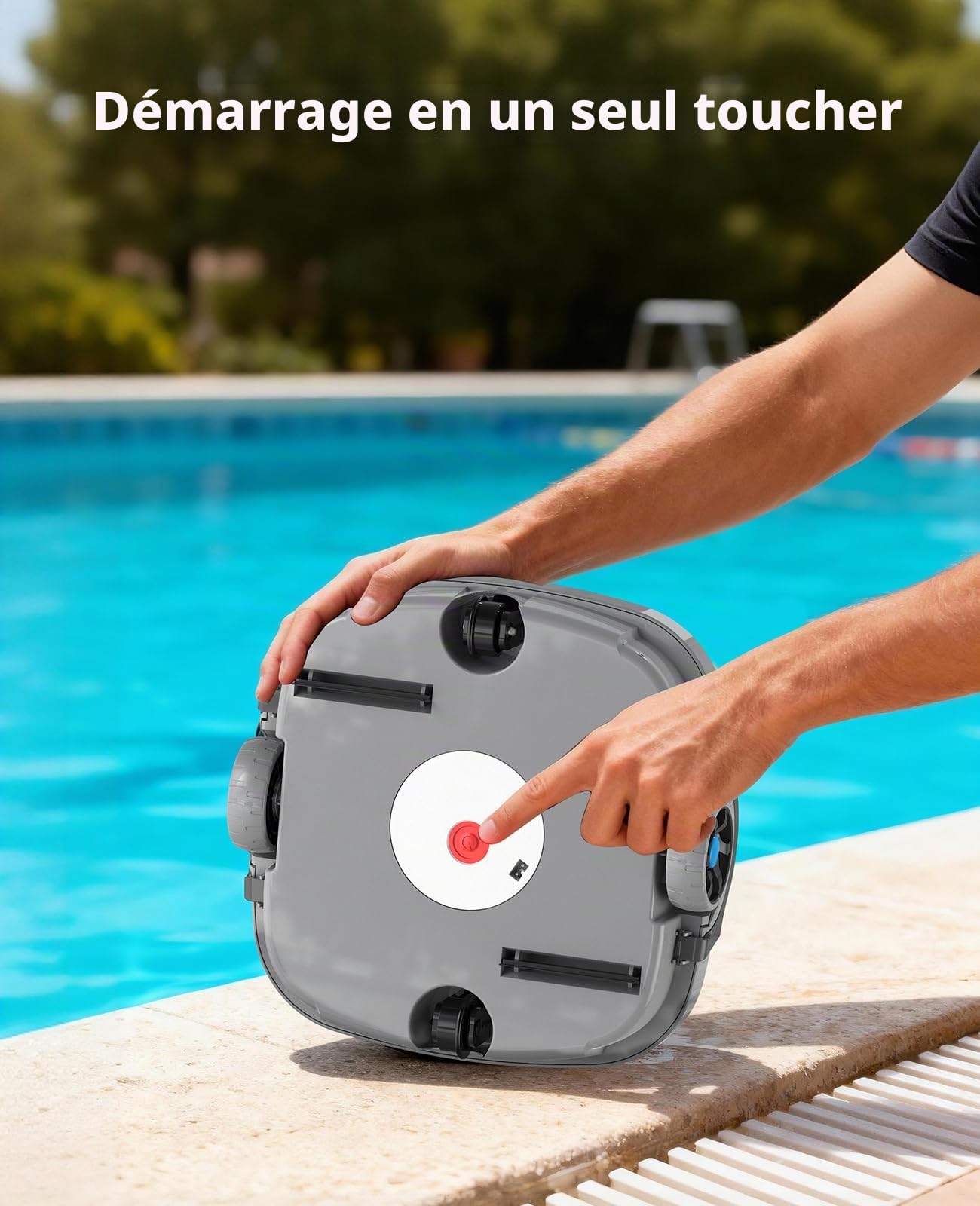 WINNY POOL CLEANER WY1102MAX Robot Piscine sans Fil,100 Min,Stationnement Automatique,Aspirateur Robot Piscine,Filtration 180 µm Aspiration Puissante Robot,pour Piscines Hors Sol 80m²-Gris foncé