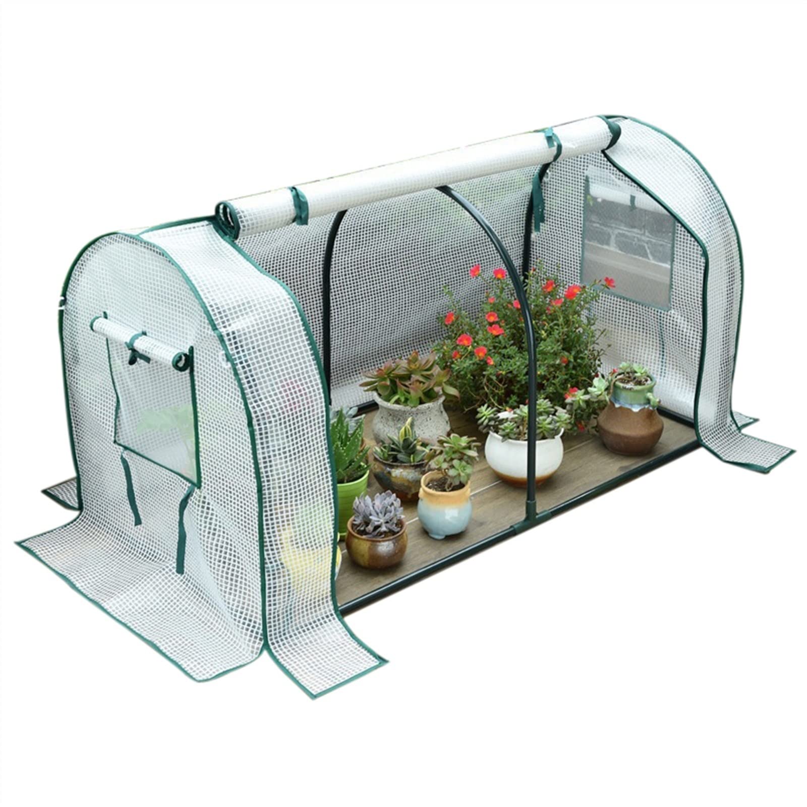 Serre de jardin avec housse en PE épaissie et porte zippée