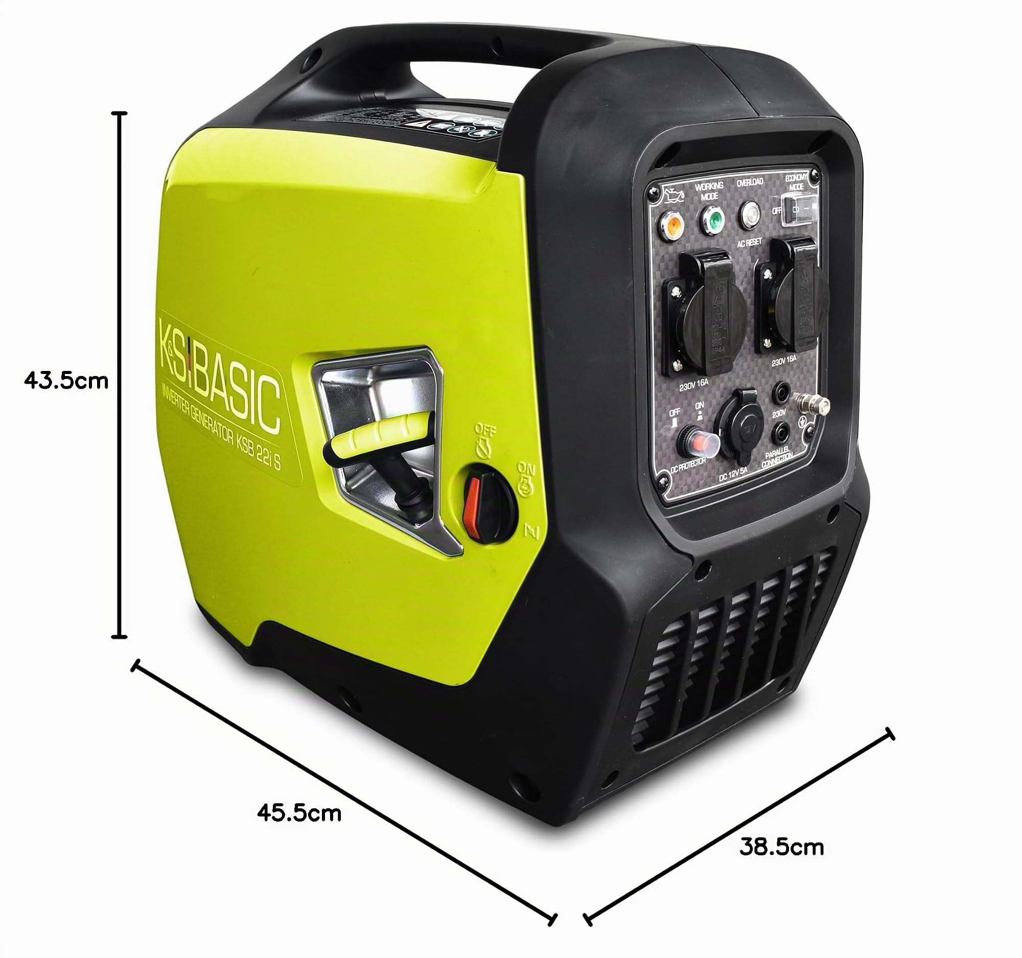 KSB 21i S - Generador de potencia inversor de 2000 W, silencioso, portátil, potencia de onda sinusoidal pura de 4 tiempos para caravana, camping y uso al aire libre