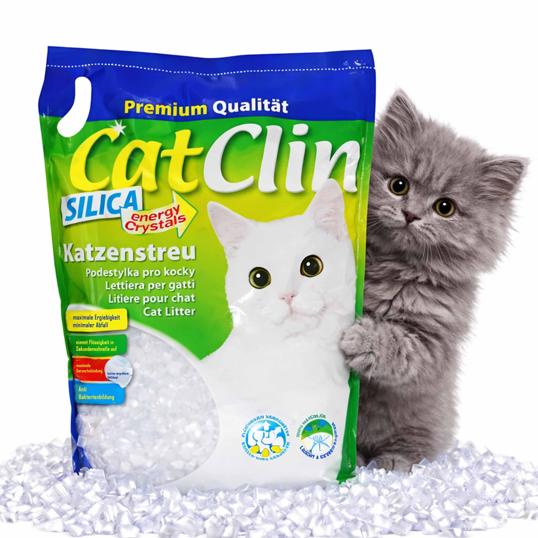 Catclin 4x8l=32l CatClin Magic SILIKAT KATZENSTREU-PowerCat STREU-Forever  CLEAN- : Amazon.de: Haustier