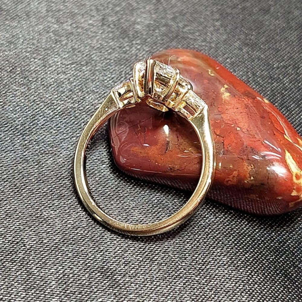 1.50 Ct Marquise Cut Diamond Delicate Trilogy Solitaire Promise Ring Elegant Engagement Rings 14K Yellow Gold Plated 925 Sterling Silver Handmade Customized Jewelry Proposal Ring Gift For Her