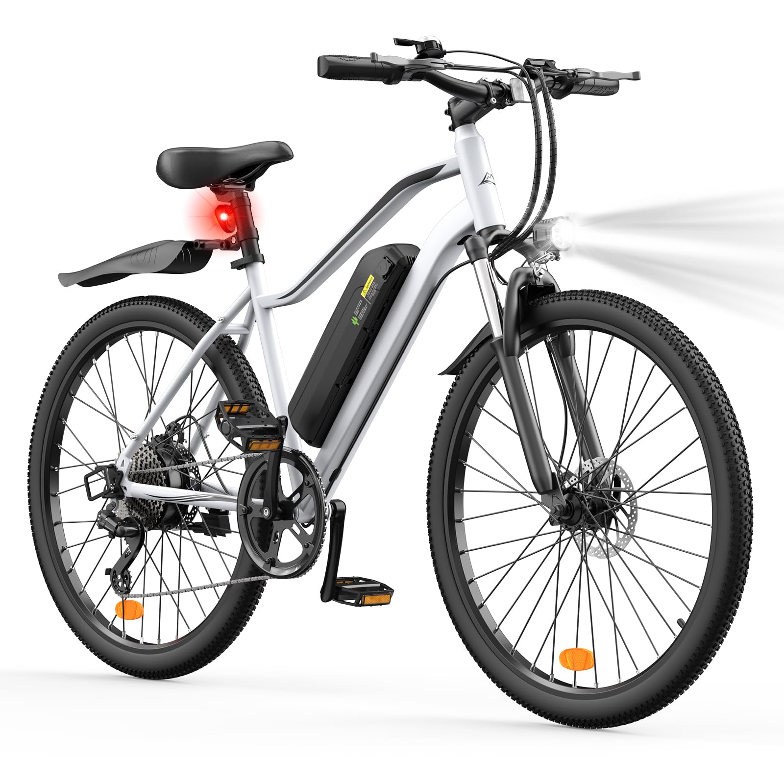 Finbike E-Bike für Erwachsene, 250 W Electric Bike bis zu 60 Meilen, 36V 10.4Ah herausnehmbarer Akku Mountain Ebike, E Bike mit 7 Gängen, 26 inch Elektrofahrräder für Stadt und Gelände