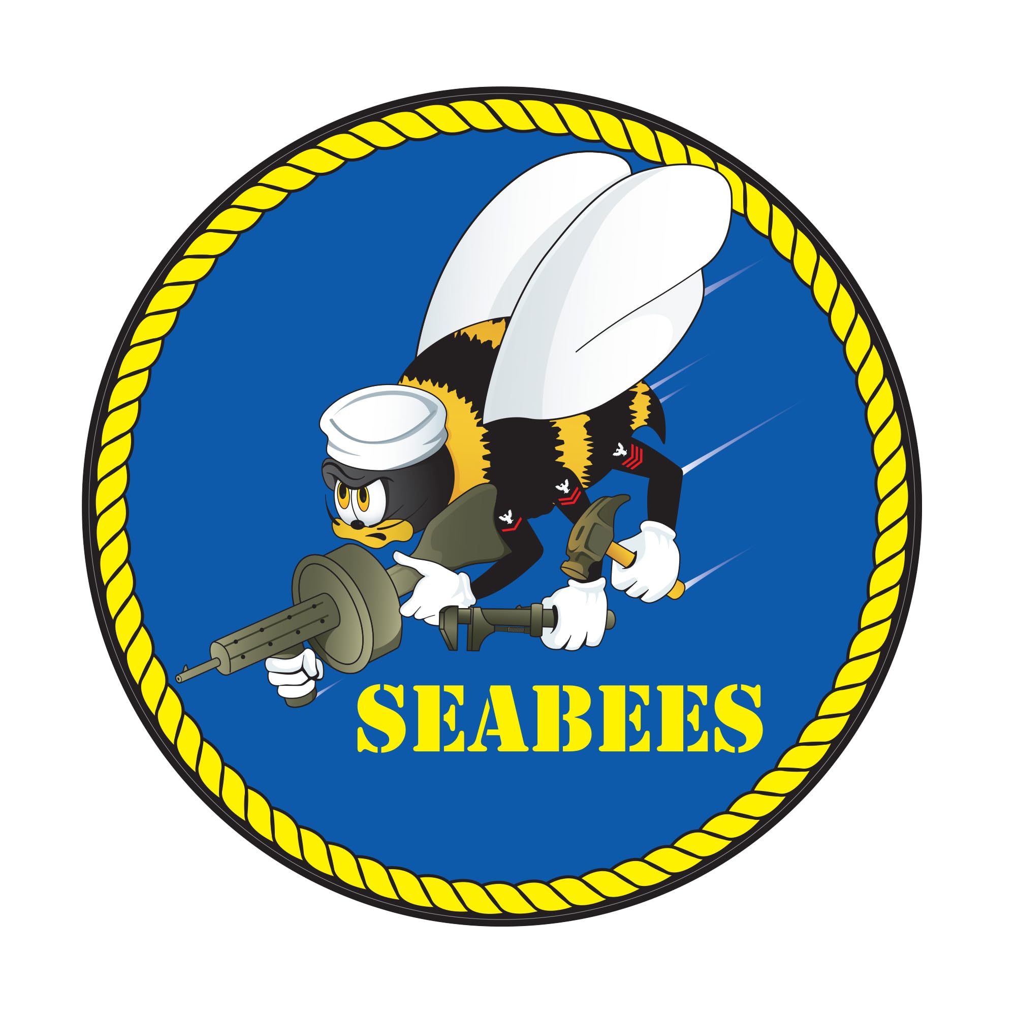 Photo 1 of MEDALS OF AMERICA EST. 1976 Navy Seabees Decal 6 Inch