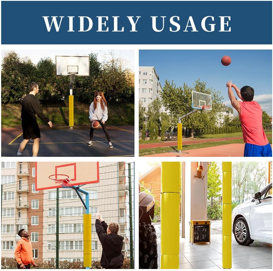 Basketball Pole Pad Weatherproof Padding for Round & Square Basketball Poles Heavy Duty Basketball Pole Padding for Training Ideal for Basement Pole Padding & Garage Pole Wrap Impact-Resistant