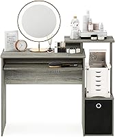 Vista 6 de Furinno 12095BK/BR Econ - Escritorio multiusos para oficina en casa, Madera, Roble francés gris/negro.