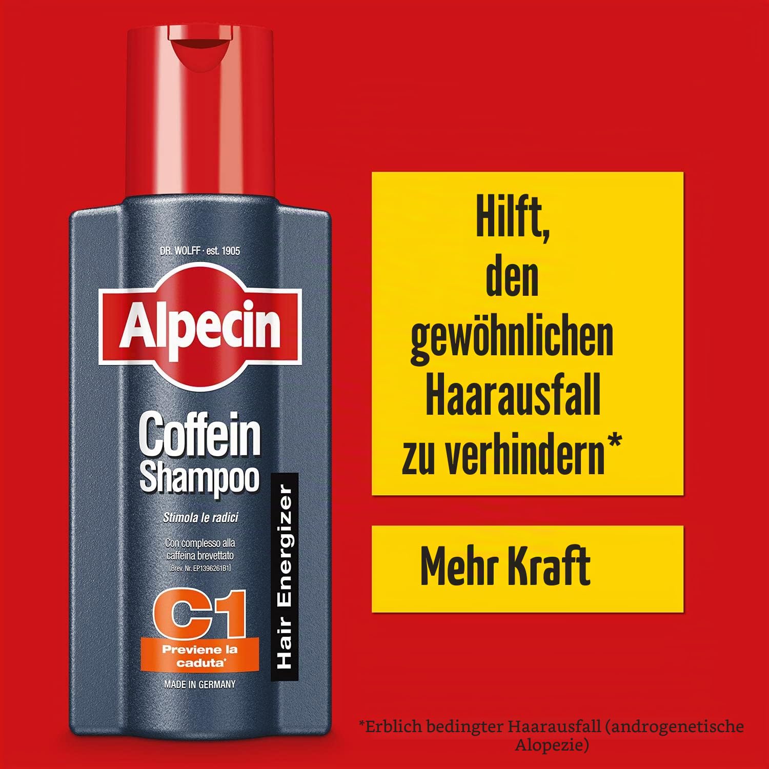 Alpecin Coffein C1 Shampoo 3x250ml | Anti-Haarausfall Shampoo Für Männer | Stärkung Gegen Erblichen Haarausfall