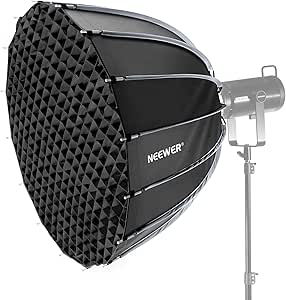NEEWER 35.4"/90cm Parabolic Softbox Bowens Mount, Quick Release with Diffusers/Grid/Bag for Video Continous Lighting CB60 CB200B MS60 MS150B Q4 Compatible with Godox Amaran 100x Aputure 600d, NS90P