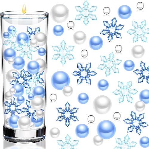 Miniatura 8 de Jutom Juego de 10150 piezas de relleno de jarrón para el día de San Valentín color rojo rosa acrílico cuentas flotantes blancas para jarrones