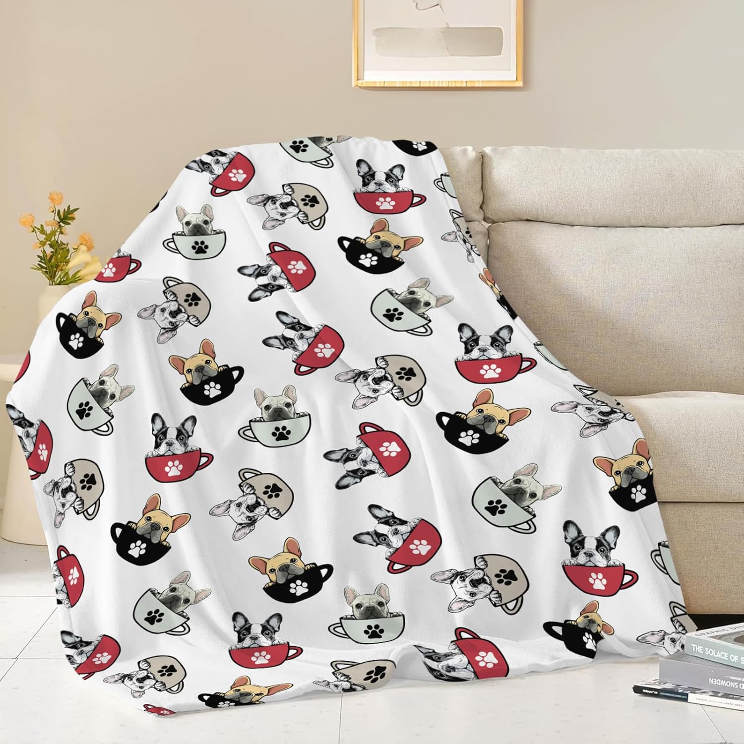 Boston Terrier Throw Blanket French Bulldog Frenchie Puppy Stuff Gifts for Dog Lover Kids Girls Boys Adults Women Men Soft Cozy Warm Plush Fluffy Fuzzy Fleece Blanket Decor 40''X50'' - Image 2