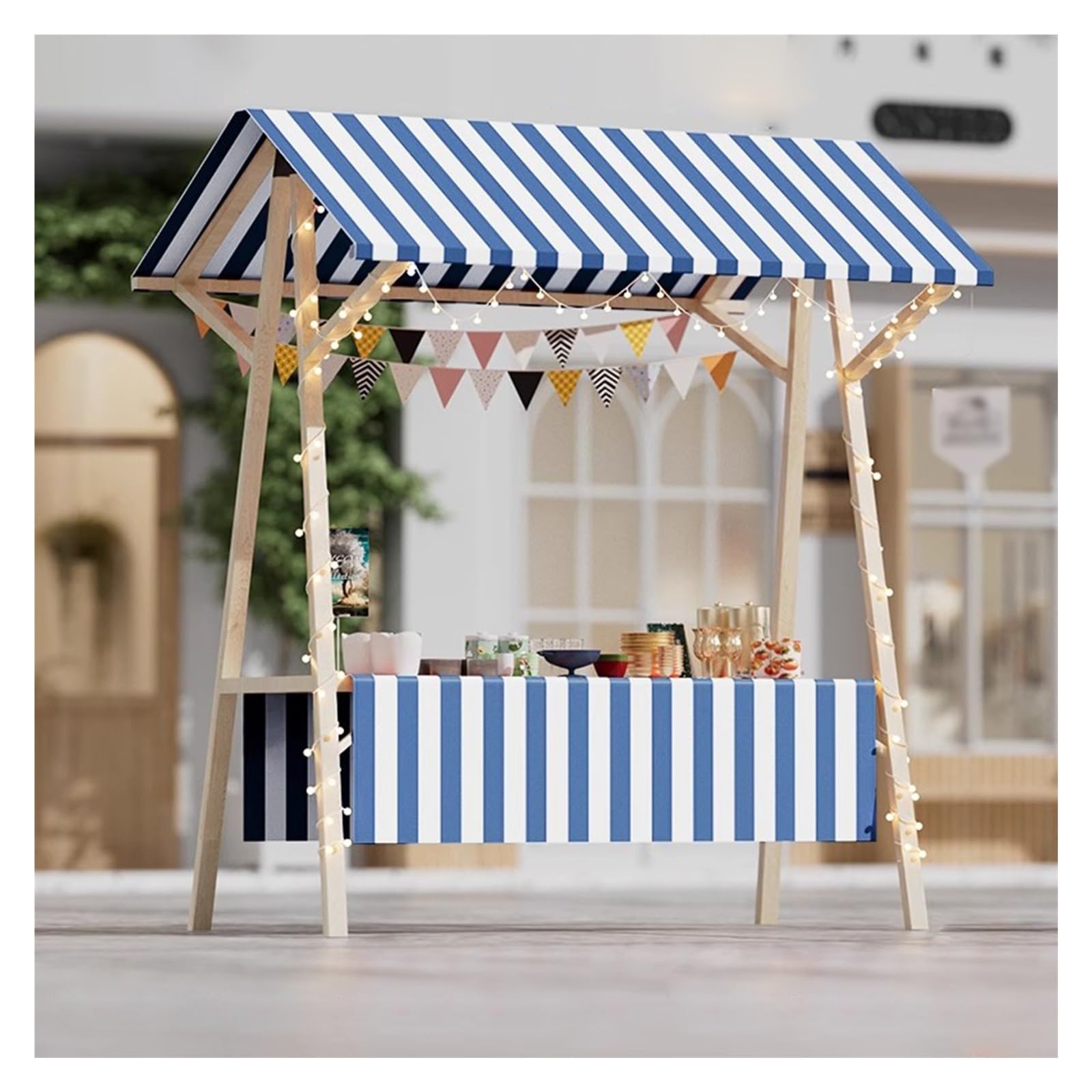 LJYKBFL Folding Mobile Vending Cart with Wheels for Street Food Business, Lightweight and Portable Market Stall