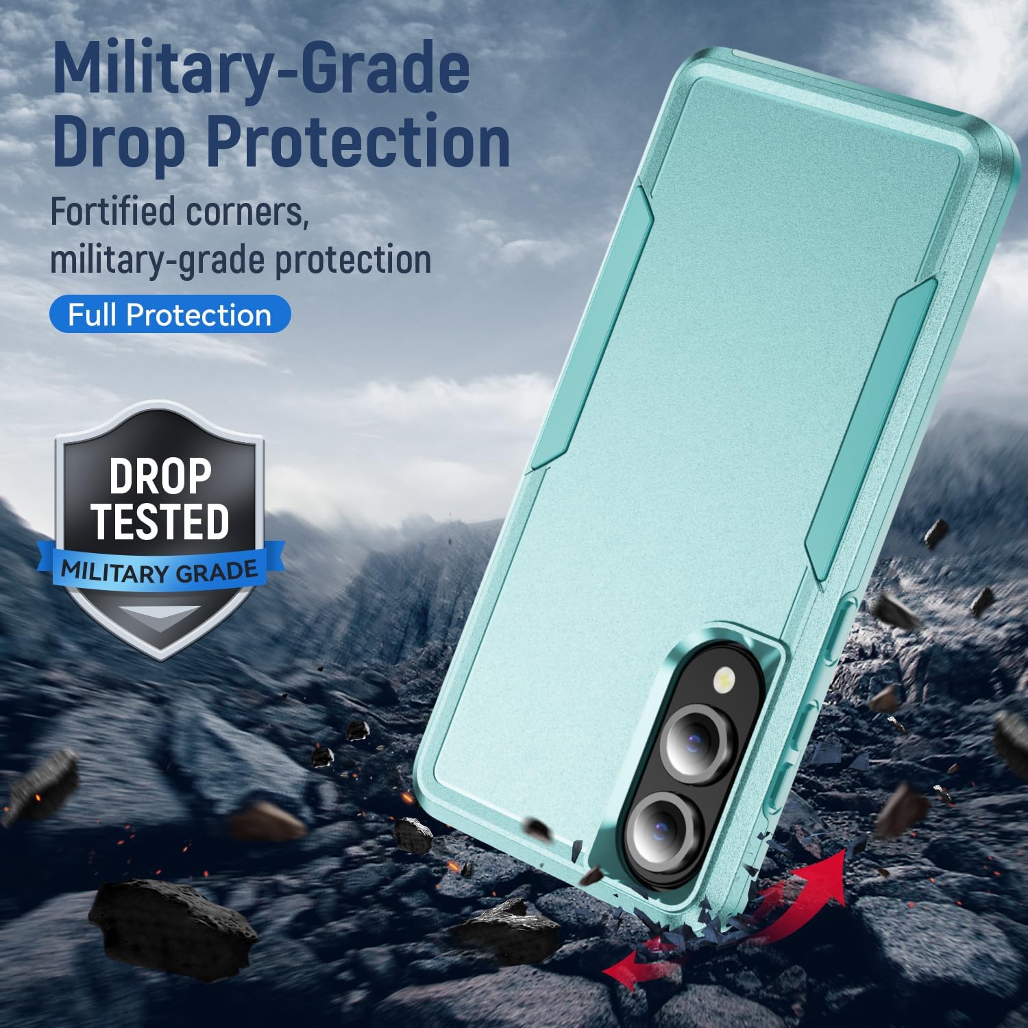 for Samsung Galaxy S25 Edge Case with Screen Protector, Samsung S25 Edge Phone case,Slim Fit Military Grade Heavy Duty Rugged Protective Bumper Cover for Galaxy s25 Edge 5G (Green, S25 Edge) - Image 3