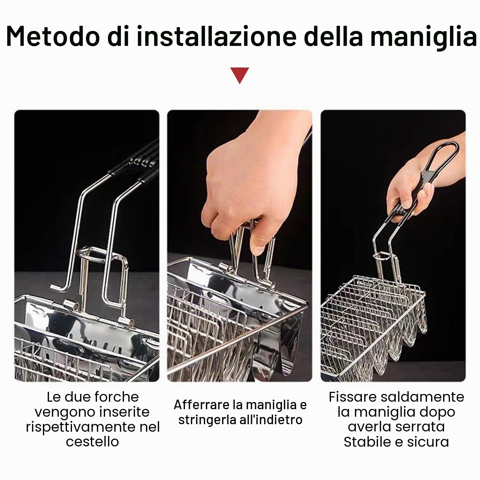 Cestino per taco, 8 ciotole, per friggitrice, accessori da cucina | Taco - Cestello per friggere con manico lungo, strumento da cucina