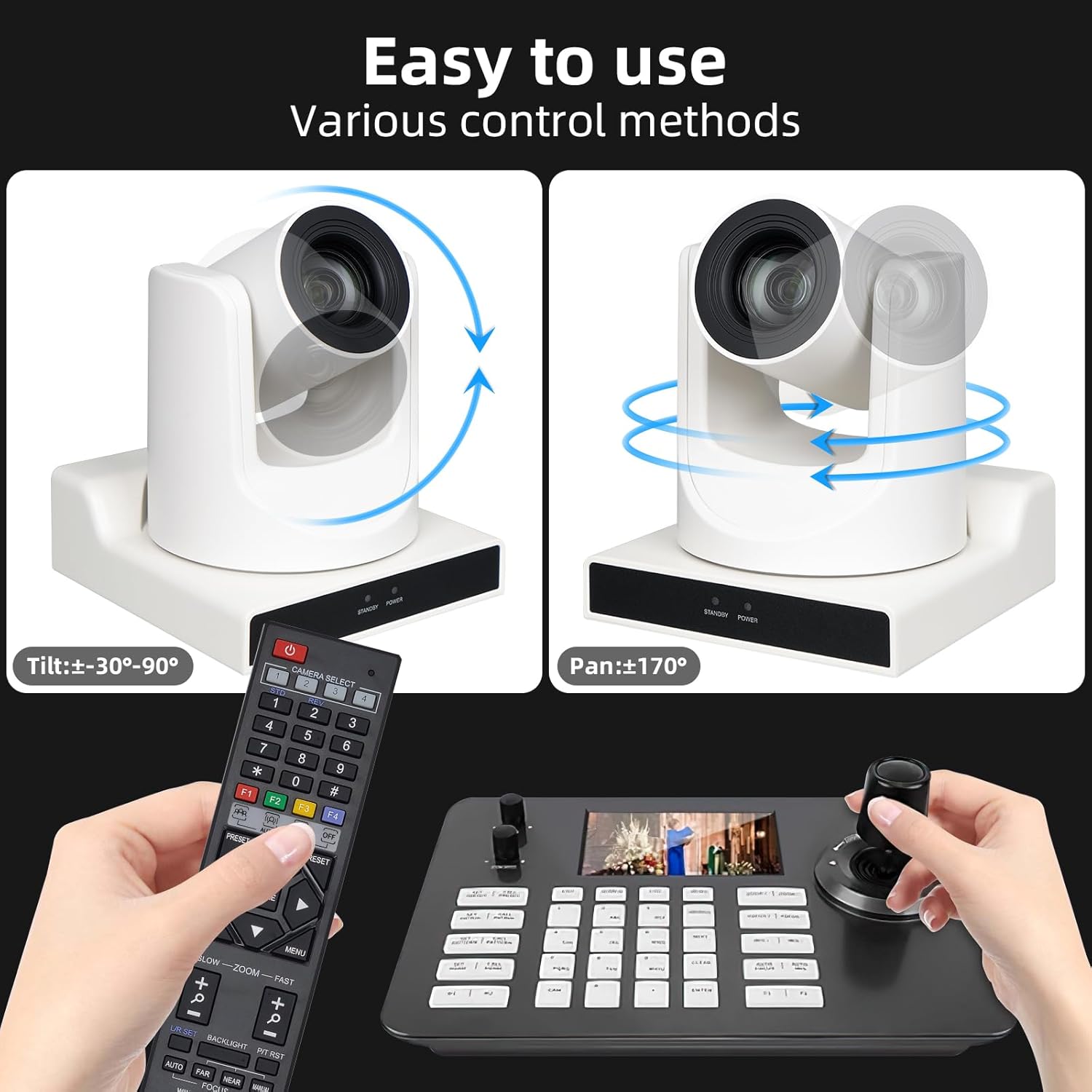 Versatile Control for SMTAV Live Streaming 20X PTZ Camera