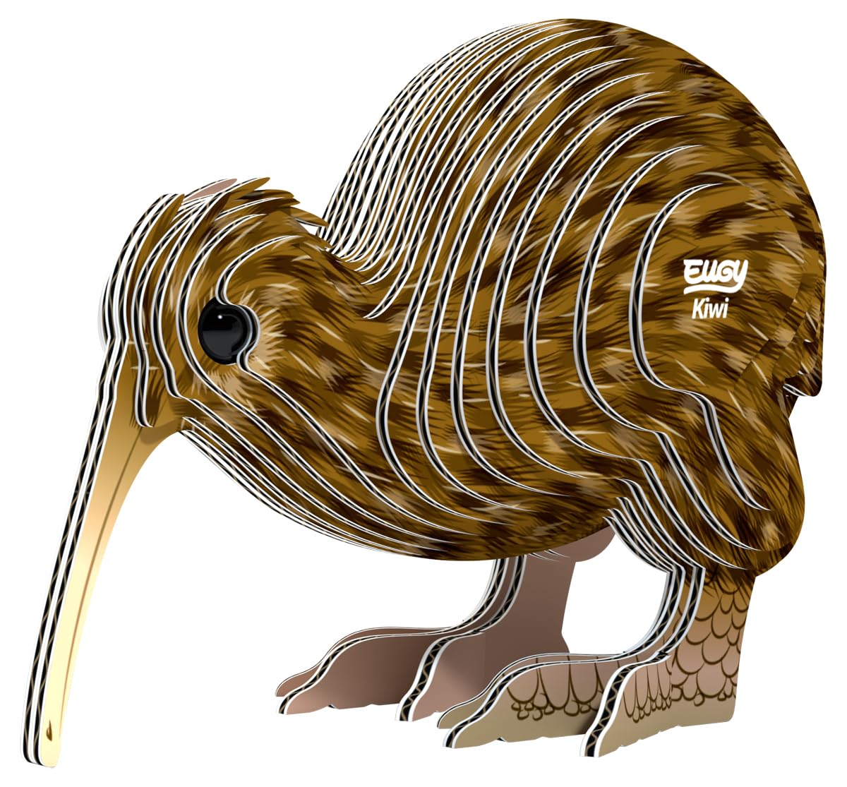 Eugy 091 Kiwi Marrone. Eco-Friendly 3D Paper Puzzle-image