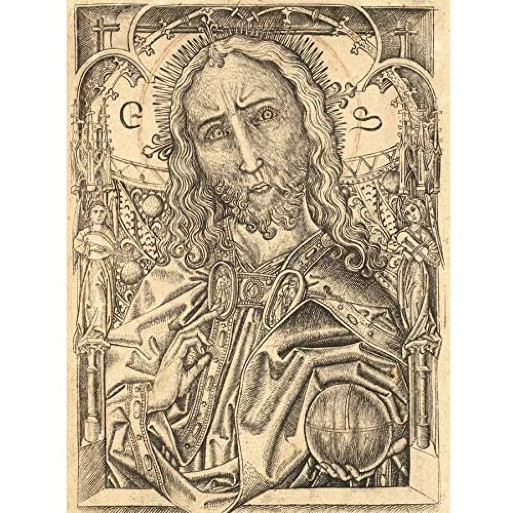 Artery8 Master ES Christ Saviour Engraving Drawing Art Print Canvas Premium Wall Decor Poster Mural
