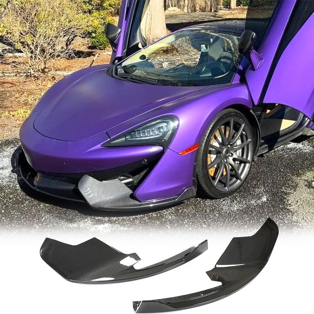 Dry Carbon Fiber Front Bumper Splitters Compatible with McLaren 570S 2015-2020 570GT Coupe 2-Door 2015-2020 Front Chin Spoiler Splitter Protector Vent Trim Factory Outlet