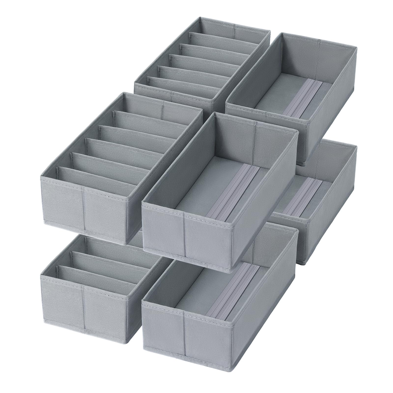 Homsorout Organizador de cajones para armario, organizador de ropa interior plegable, juego de 8 unidades, caja de almacenamiento, cajones de tela, sistema de organización para pantalones, ropa,