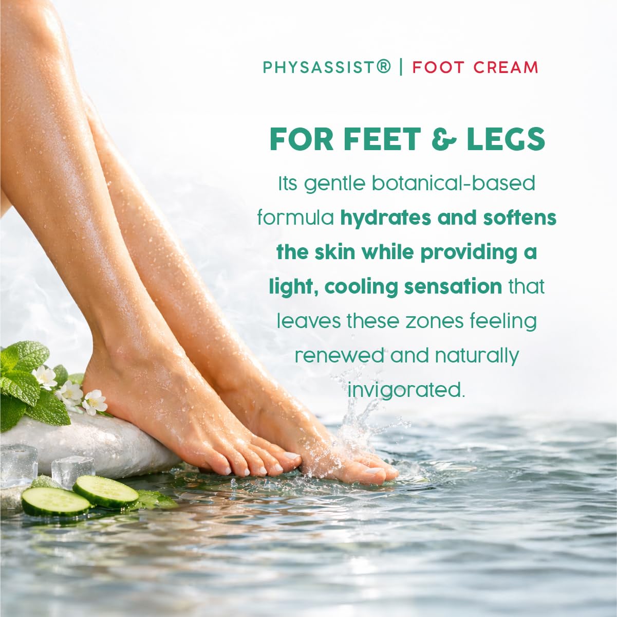 PhysAssist Tea Tree Foot Cream, Deep Hydrating 4 oz Jar