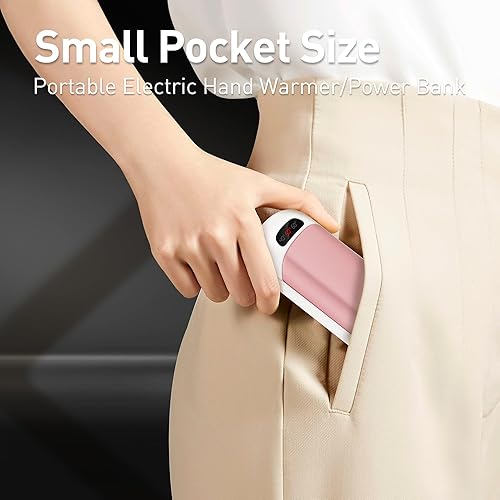 Miniatura 4 de Calentadores de manos recargables, calentador de manos de 5000 mAh, cargador de energía de doble cara, calentador de bolsillo eléctrico portátil