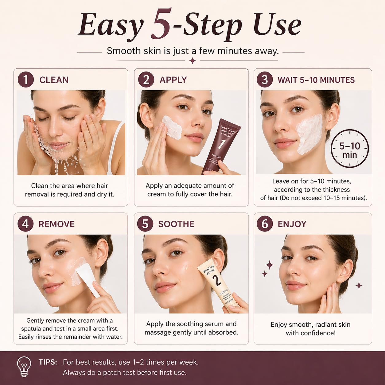 Painless Facial Hair Remover - 5 Min Smooth Skin -5