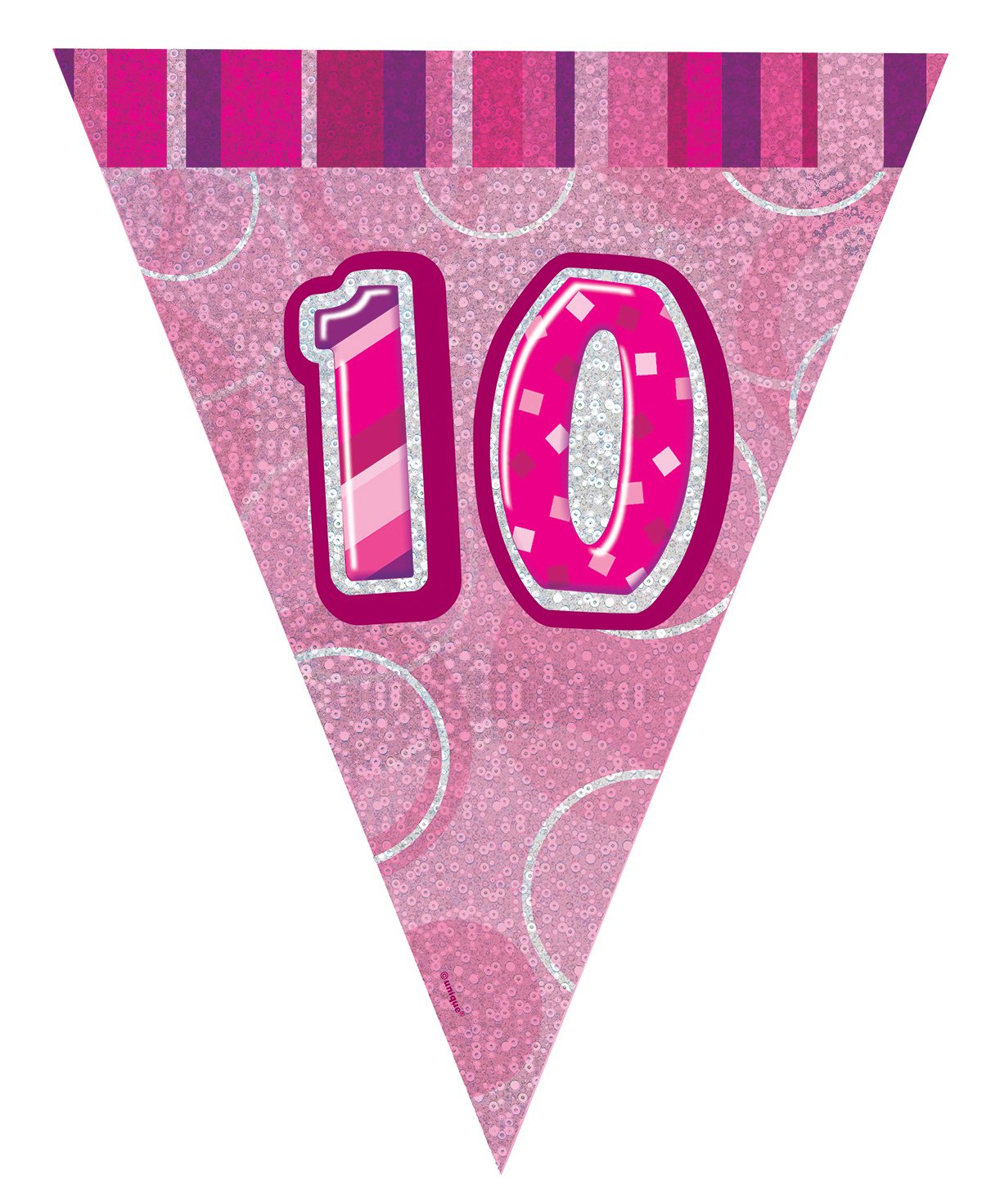 Unique Party 92068 - 9ft Foil Glitz Pink Happy 80th Birthday Banner — view 230