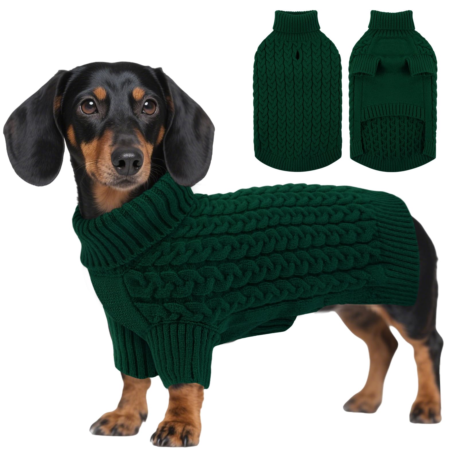 ASENKU Foldable Turtleneck Dog Jumper M, Warm Dog Coat for Medium Dogs — image 1