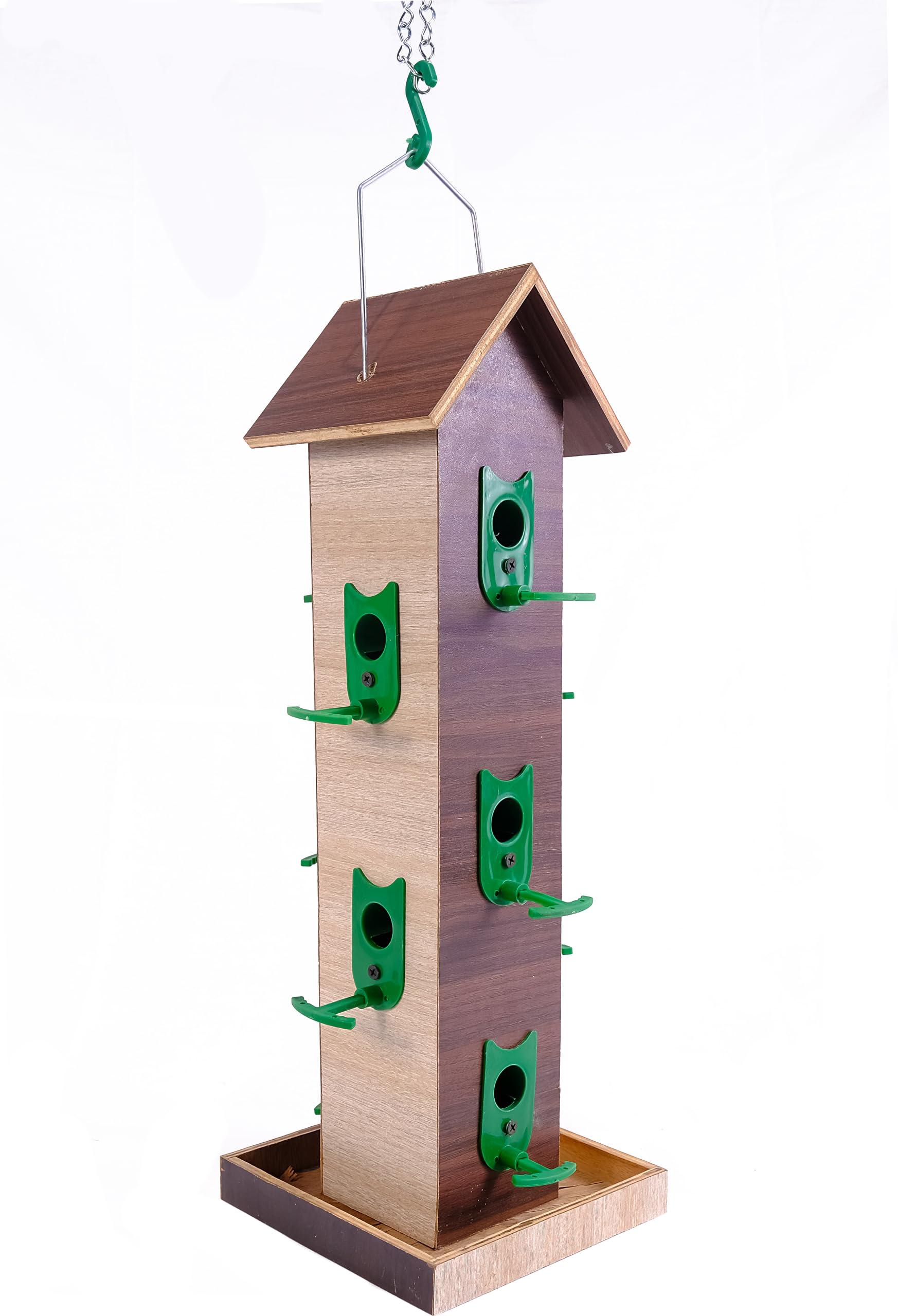 Skybeings Sunmica 10 Nozzles Hanging Balcony Wooden Bird Feeder (Brown) (B0CR7TD862) Amazon Price History, Amazon Price Tracker