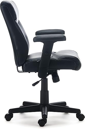 Miniatura 4 de STAPLES Traymore Silla ergonómica de oficina ejecutiva y gerente, escritorio de tareas giratorio con ruedas, altura ajustable, piel sintética