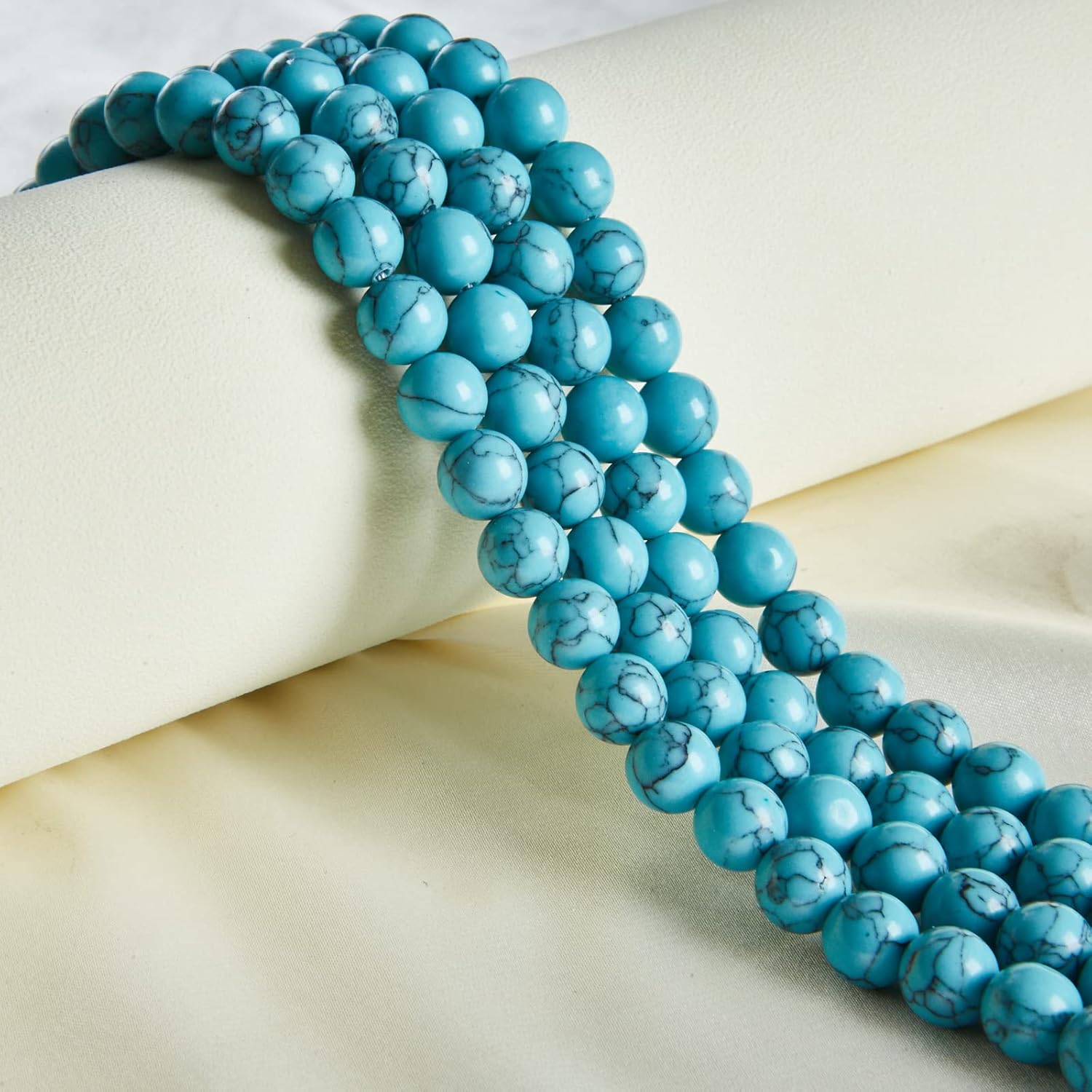 150pcs 6mm Blue Turquoise Beads Natural Gemstone Beads Round Loose Beads for Jewelry Making - Image 6