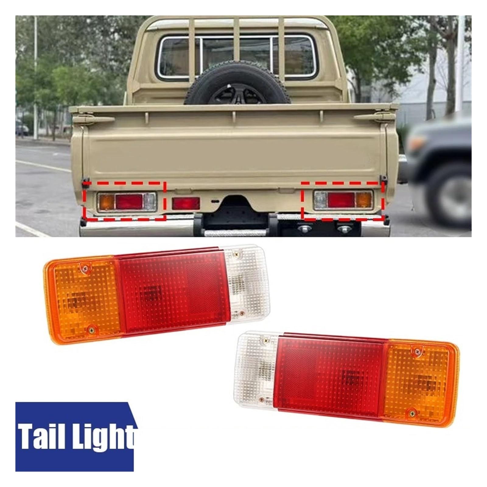 Lampe Arrière Aftermarket Pour Toyota Hilux Plateau UTE Châssis Cabine Pour Land Pour Cruiser Ute 1984-2018 2 Pièces Feux Arrière Voiture Avec Ampoule Feu Recul Ensemble