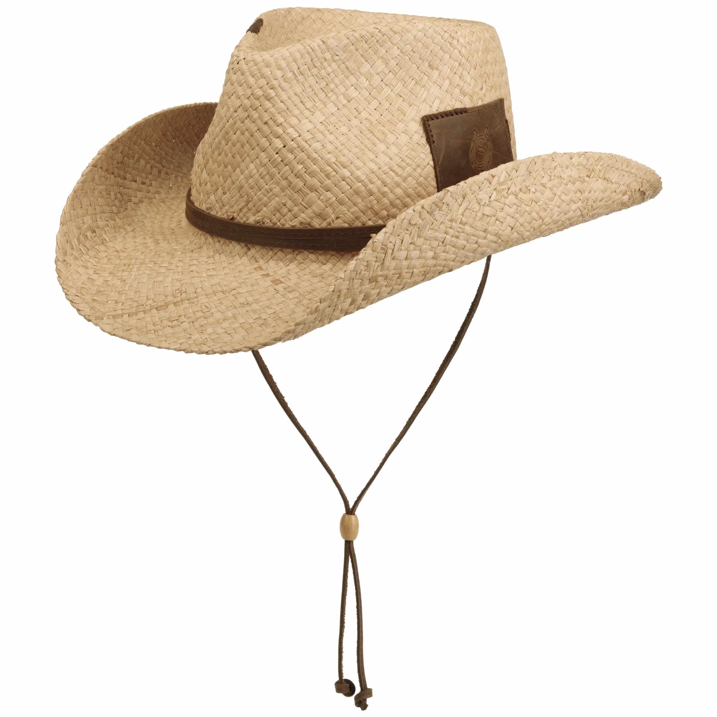 Stetson Tenderell Sombrero de Paja Western Banda de Piel Hombre Primavera Verano