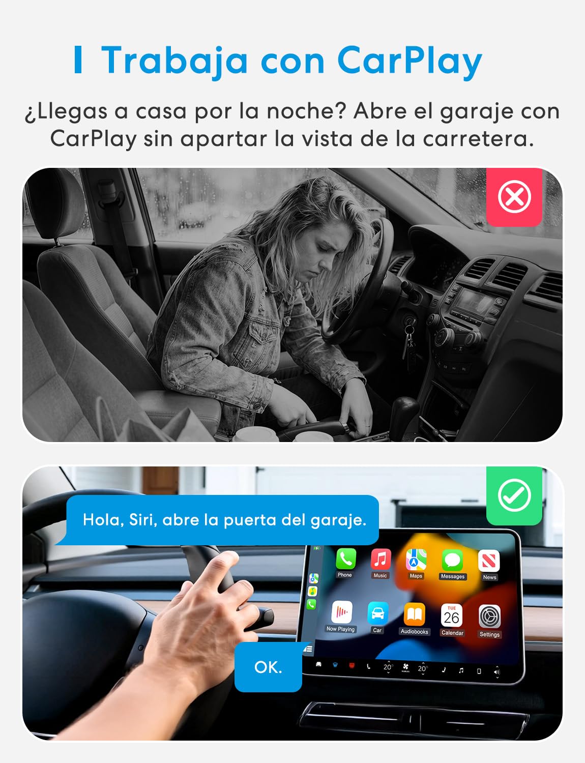 Meross Abridor de Puertas de Garaje Inteligente, Control Remoto y de Voz, Función de Cronómetro, Compatible con Apple HomeKit, Alexa, Google Asistente y SmartThings